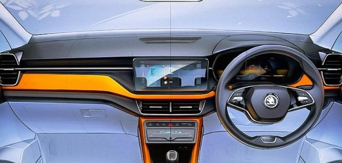 ŠKODA  показала интерьер нового кроссовера KUSHAQ