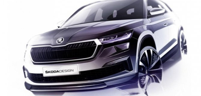 Через две недели представят обновлённый кроссовер Skoda Kodiaq