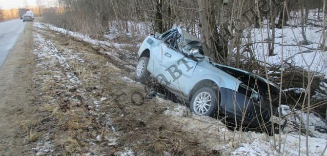 Под Алексином иномарка врезалась в дерево – погибли мужчина и женщина