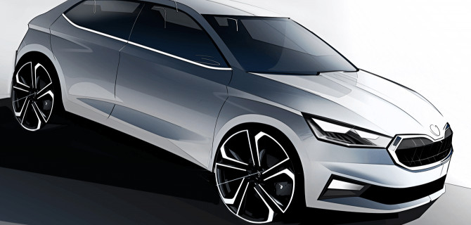 ŠKODA опубликовала первые эскизы новой ŠKODA FABIA