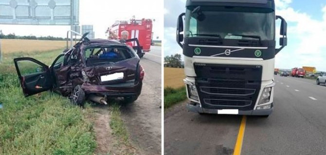 Женщина и двое детей пострадали в ДТП с грузовиком в Воронежской области