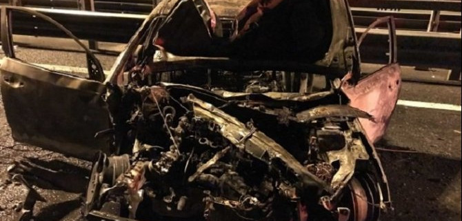 В «огненном» ДТП на КАД погибла пассажирка такси