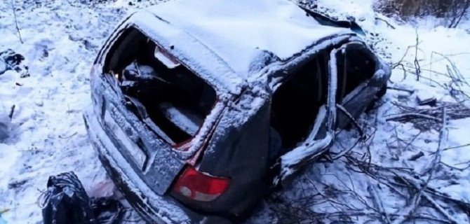 Девушка погибла при опрокидывании автомобиля в Томской области