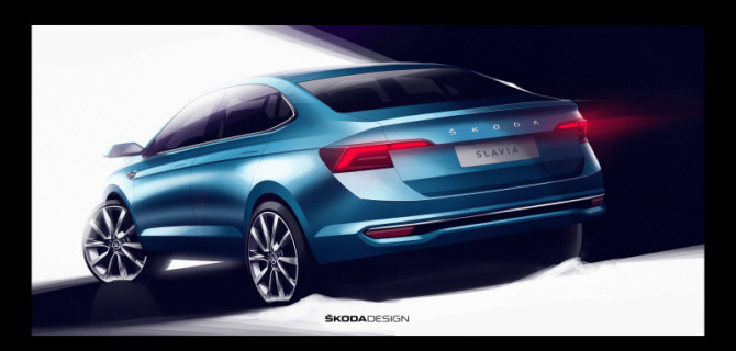 ŠKODA AUTO ПРЕДСТАВЛЯЕТ ПЕРВЫЕ ЭСКИЗЫ НОВОГО СЕДАНА SLAVIA