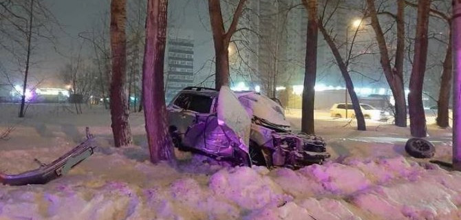 В Новосибирске иномарка врезалась в дерево – погиб водитель