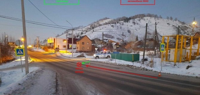 В Горно-Алтайске грузовик сбил пешехода