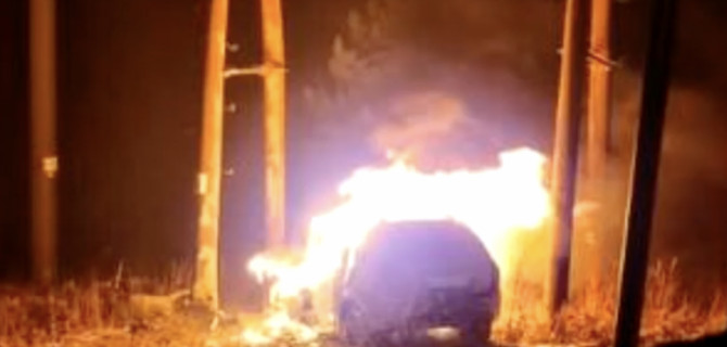 В Башкирии «Лада» съехала в кювет и полностью сгорела. Водитель госпитализирован