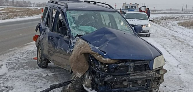 После ДТП на трассе в Омской области помощь медиков потребовалась мужчине, женщине и двоим детям