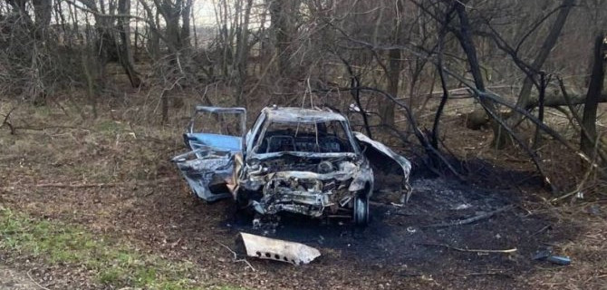 В Краснодарском крае ВАЗ съехал с дороги и загорелся, водитель погиб