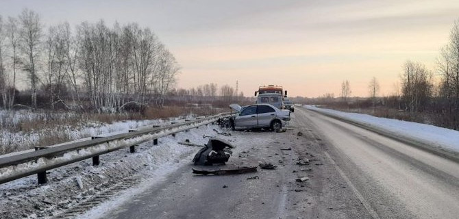 Водитель Mitsubishi погиб в ДТП с КамАЗом на трассе в Новосибирской области