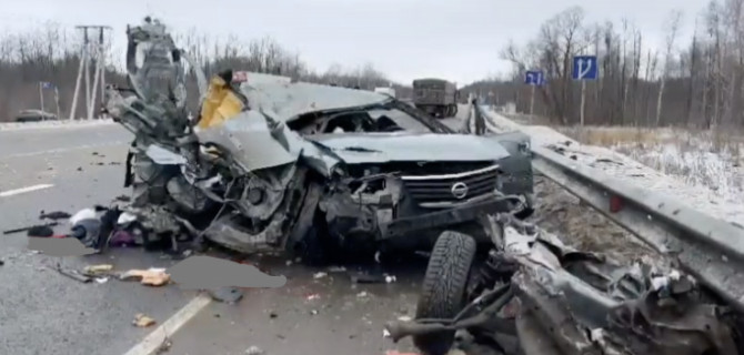 В Ульяновской области в лобовом столкновении «Ниссана» с грузовиком погибли два человека