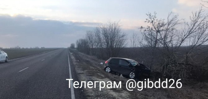 На Ставрополье «Киа» врезалась в дерево, пострадали 5 человек, в том числе ребенок