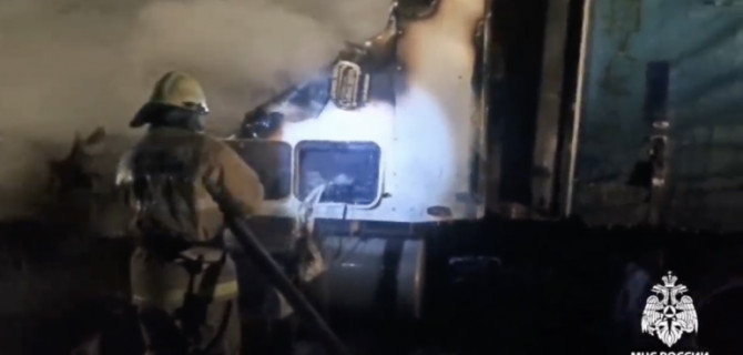 На трассе в Башкирии горела фура