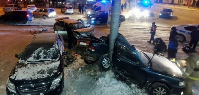 ДТП с участием 4 автомобилей произошло в Иркутске