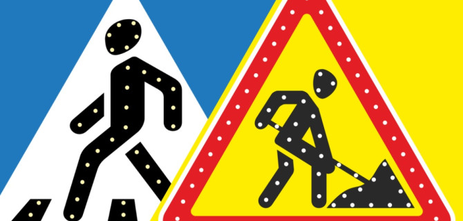 светодиодные дорожные знаки