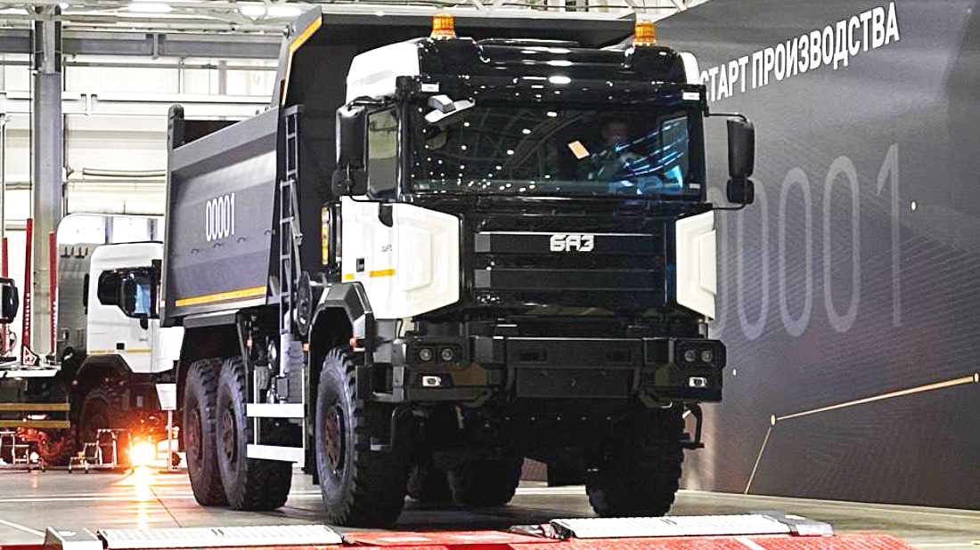 Стартовало производство российских грузовых автомобилей БАЗ, построенных на базе военных тягачей БАЗ старт производства