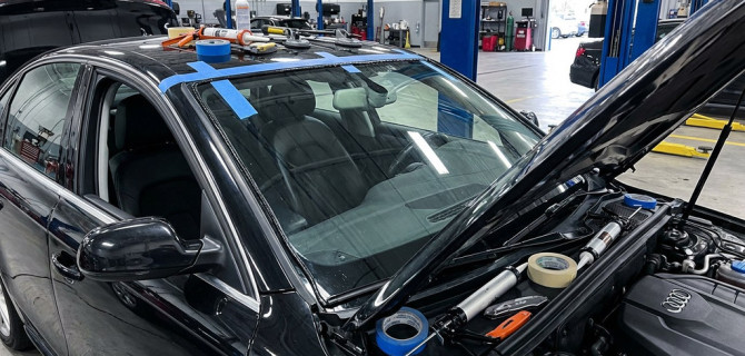 ауди а4 с новым лобовым стеклом