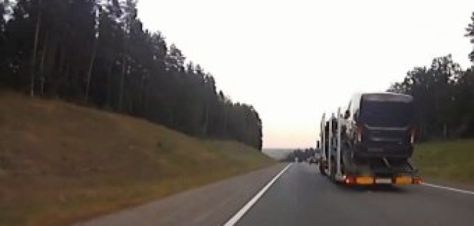 Преследование длинномерного грузовика с пьяным водителем с использованием табельного оружия