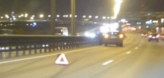 Два ДТП подряд на КАД вечером в воскресенье 