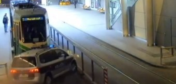 В Австрии трамвай помешал полиции догнать преступника