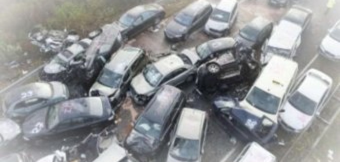 Южная Корея: столкнулись 100 автомобилей