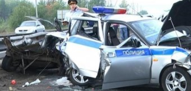 Авария с участием патрульной машины в Краснодаре