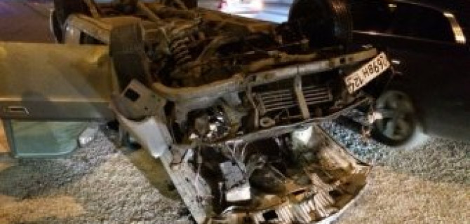 В&nbsp;Красноярске &laquo;Волга&raquo; перевернулась перед пешеходным переходом