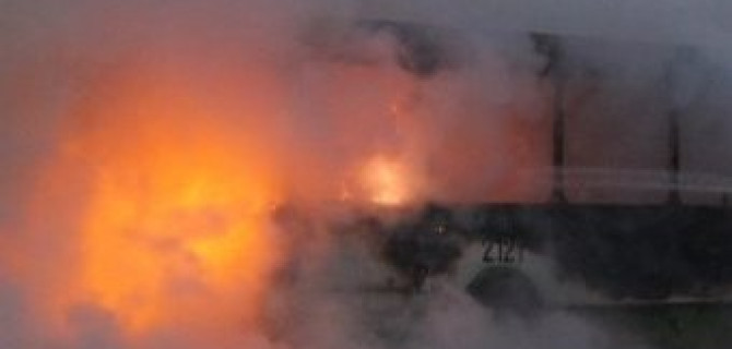 В Москве выгорел автобус