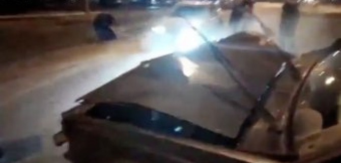 Пьяное ДТП в Пензе - наезд автомобиля Volvo на осветительный столб