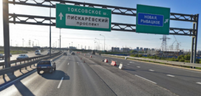 В Петербурге с 16 августа будет перекрыт съезд на развязке КАД с Пискаревским проспектом