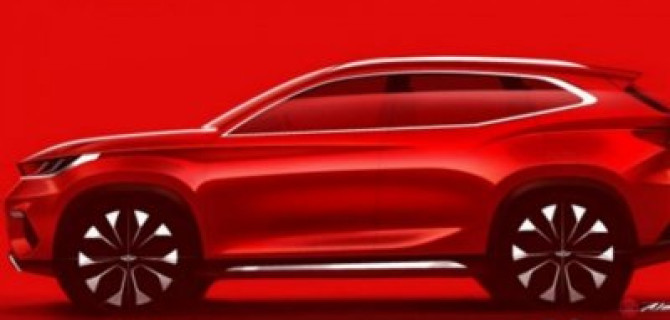 Появились скетчи нового кроссовера Chery