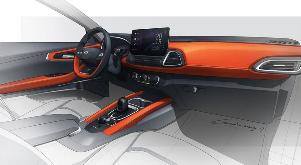 Появились скетчи нового кроссовера Chery Появились скетчи нового кроссовера Chery (4).jpg