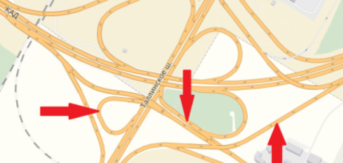 На развязке КАД с Таллинским шоссе перекроют три съезда