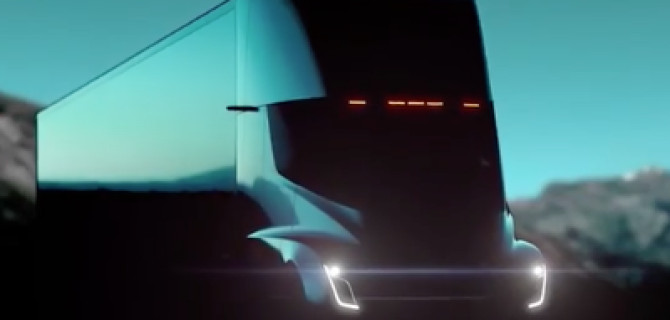 Tesla обнародовала видеотизер перед презентацией своего супергрузовика
