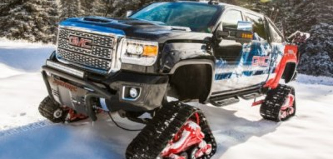 GMC построили мощный гусеничный пикап
