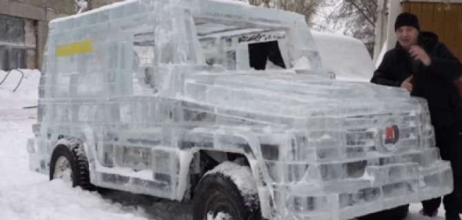 Блогеры превратили УАЗ в Mercedes-Benz G-Class с помощью льда