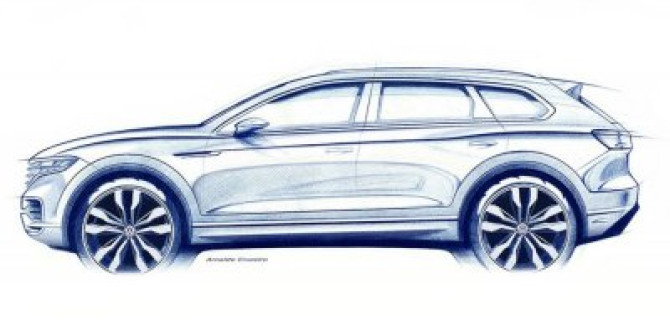 Volkswagen показал первый скетч с новым дизайном Touareg