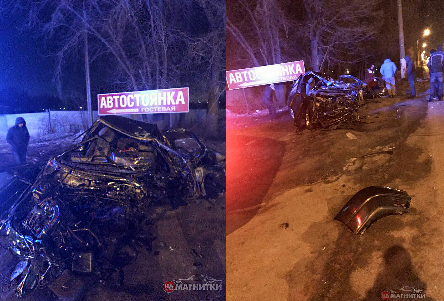В Магнитогорске автомобиль врезался в столб водитель погиб (1)