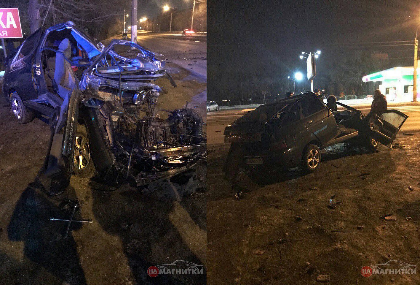 В Магнитогорске автомобиль врезался в столб водитель погиб (2)