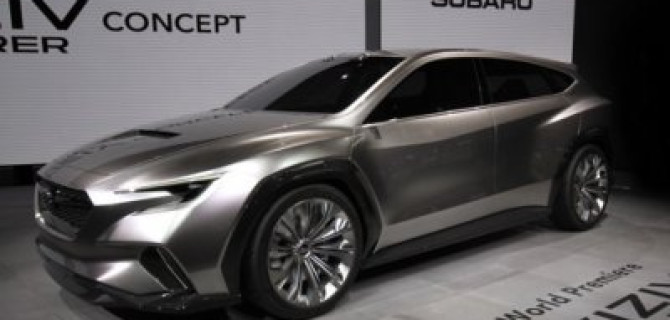 Subaru показала в Женеве концепт машины без ручек и боковых зеркал