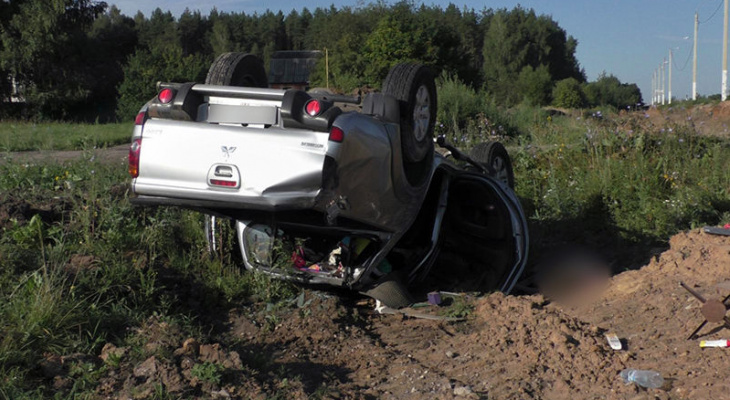 Женщина-водитель погибла в опрокинувшейся машине в Рязанской области (2)