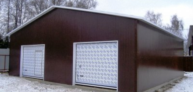 Строительство гаража из сэндвич-панелей