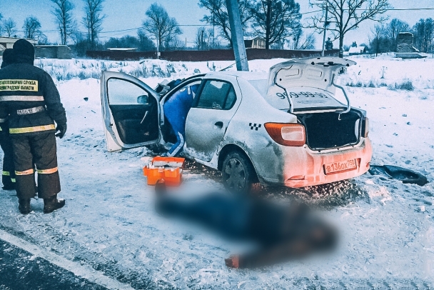 В Ленобласти иномарка врезалась в столб – погиб человек