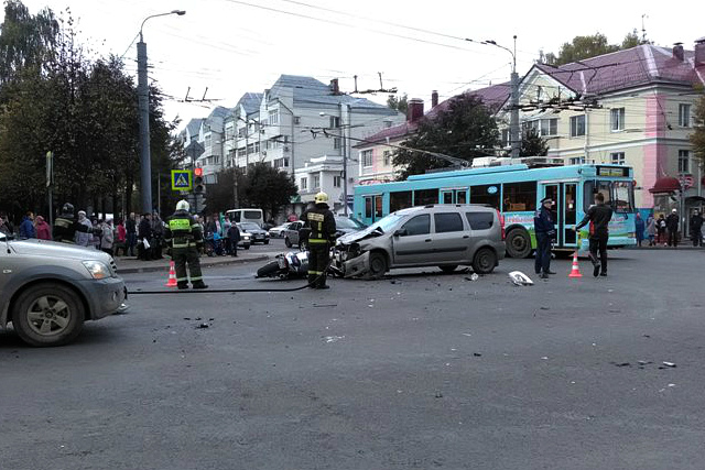 В Йошкар-Оле  в ДТП пострадал мотоциклист