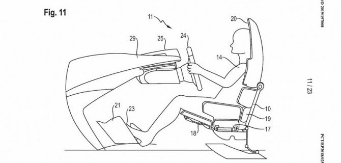 Фирма Porsche запатентовала сиденья для беспилотных автомобилей