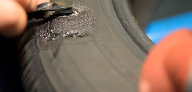 Ремонт бокового пореза шины