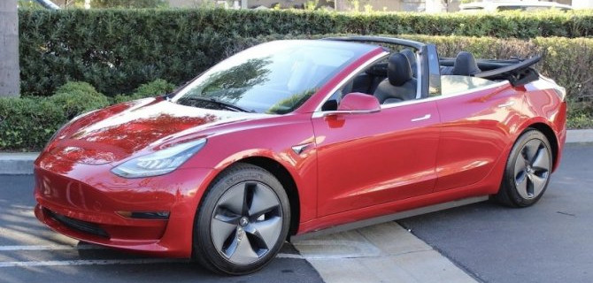 Tesla Model 3 стала кабриолетом