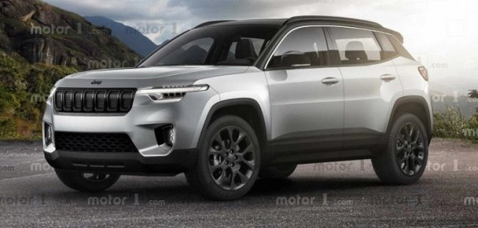 Показаны рендеры самого маленького кроссовера Jeep