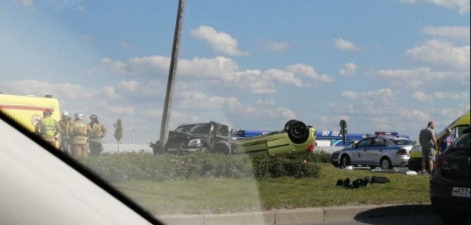 Двое детей и мужчина пострадали в ДТП на Пулковском шоссе