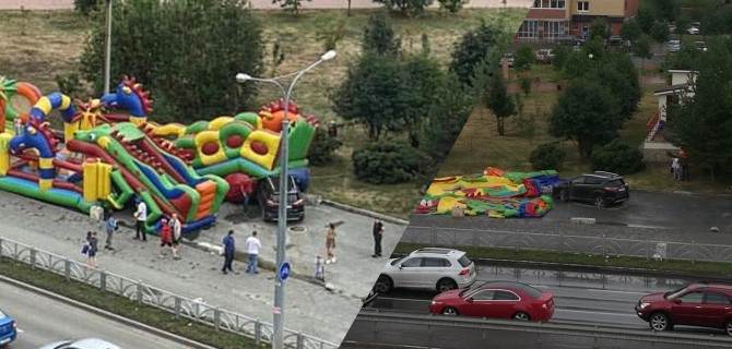 В Екатеринбурге в результате ДТП внедорожник врезался в батут с детьми